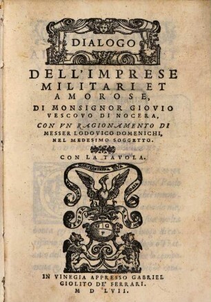 Dialogo de l'imprese militari