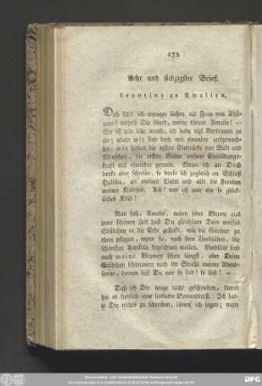 Acht und siebzigster Brief. Leontine an Amalien.