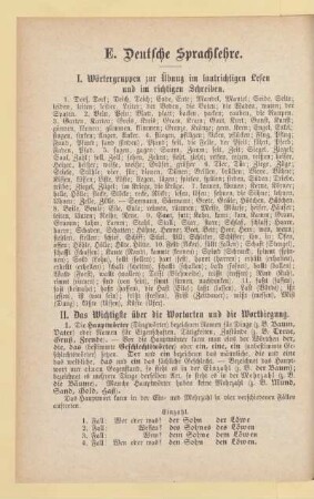 E. Deutsche Sprachlehre