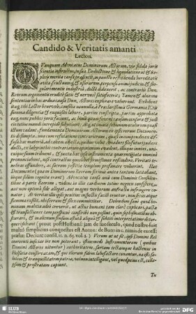 Candido & Veritatis amanti Lectori