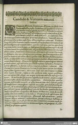 Candido & Veritatis amanti Lectori