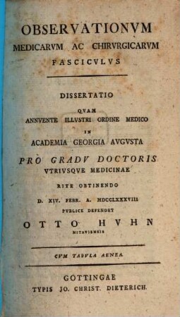 Observationum medicarum ac chirurgicarum fasciculus