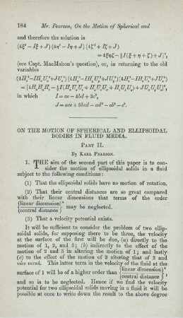 On the motion of spherical and ellipsoidal bodies in fluid media.