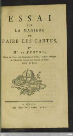 Essai Sur La Maniere De Faire Les Cartes