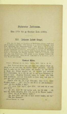 Siebenter Zeitraum. Von 1770 bis zu Goethes Tode (1832)