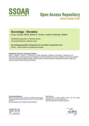 Sociology - Slovakia