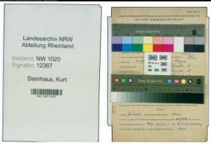 Entnazifizierung Kurt Steinhaus , geb. 12.04.1915 (Kaufmaennischer Angestellter)