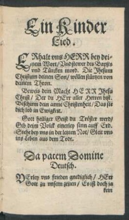 Da pacem Domine Deutsch.
