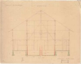 Littmann, Max; Bocksberg; Stallgebäude und Bauernhaus - Bauernhaus, Dach (Schnitt)