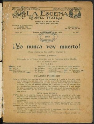 ¡Yo nunca voy muerto! : pieza cómica en dos cuadros