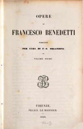 Opere di Francesco Benedetti, 1