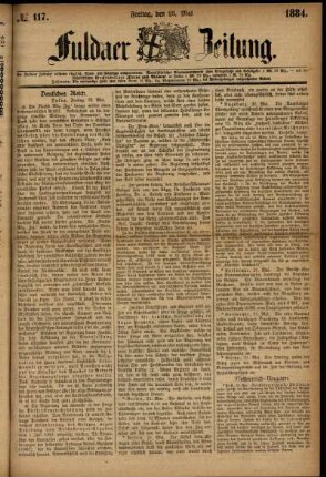 Ausgabe vom Freitag, den 23. Mai 1884.