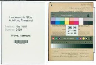 Entnazifizierung Hermann Wilms , geb. 21.06.1903 (Schreiner)