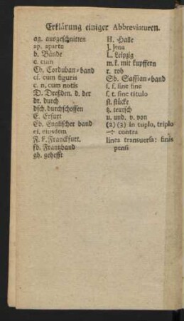 Erklärung einiger Abbreviaturen.