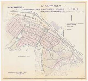 Bebauung des Gaustadter Hanges, Bamberg: Grundriss 1:2500