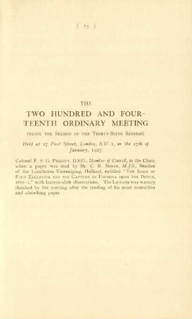 The two hundred and fourteenth ordinary meeting