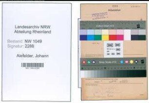 Entnazifizierung Johann Alefelder , geb. 20.09.1889 ()