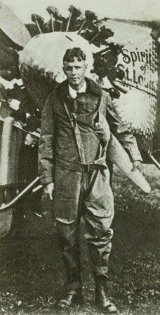 Charles Lindbergh, amerikanischer Flieger, vor dem ersten Ozeanflug