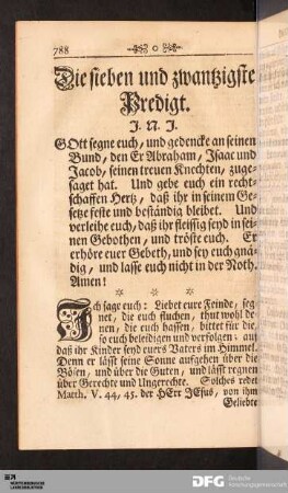 Die sieben und zwantzigste Predigt.