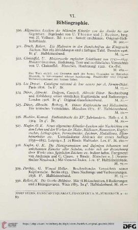 VI. Bibliographie (Nr. 320-330)