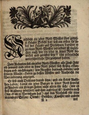 Revidirte Instruction, wornach sich die Rottmeister bey dieser des Heyl. Römischen Reichs Freyen Stadt Regenspurg vermög eines wohl-edlen und hochweisen Herrn Cammerer und Raths den 17. Decemb. Anno 1691 erneuerten Raths-Schluß in ihrem Ambt zu reguliren und zu verhalten haben