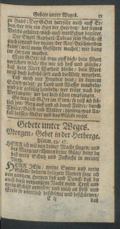 Gebete unter Weges.
