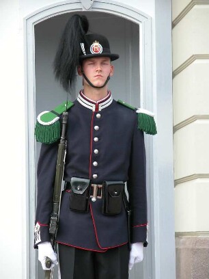 Oslo - Wache am Königsschloß : Wache am königlichen Schloß. Aufgenommen in Oslo im September 2004