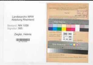 Entnazifizierung Helene Ziegler , geb. 05.02.1886 ()