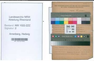 Entnazifizierung Hedwig Arrenberg , geb. 01.11.1901 (Haendlerin)
