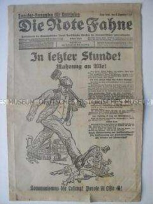 Illustrierte Sonderausgabe des KPD-Organs "Die Rote Fahne" zur Reichtagswahl 1924