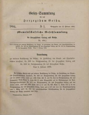 1884: Gesetzsammlung für das Herzogthum Gotha