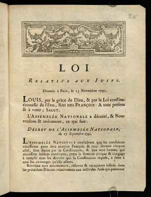 1-4, Loi. Relative aux Juifs