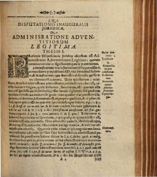 Disputatio Juridica inauguralis De administratione adventitiorum legitima