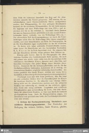 3. Grösse der Farbenzerstreuung. Verhältnis zum mittleren Brechungsquotienten