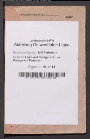 Erblasser: Linnenbrink, Wilhelmina, geb. Willmers; Ehepartner: Linnenbrink, Bernard: