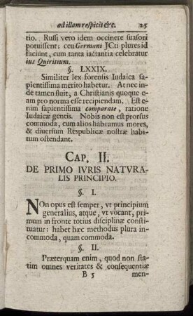 Cap. II. De Primo Iuris Naturalis Principio.