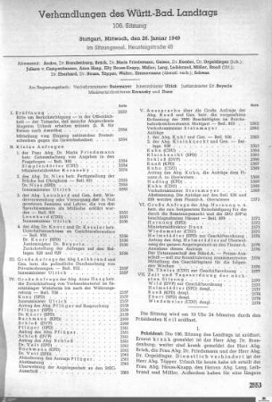 106. Sitzung, Stuttgart, 26.1.1949