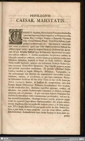 Privilegium Caesar. Maiestatis