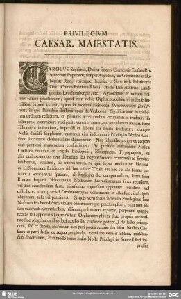 Privilegium Caesar. Maiestatis
