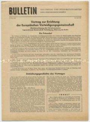 Bulletin der Bundesregierung mit dem Text des EVG-Vertrages