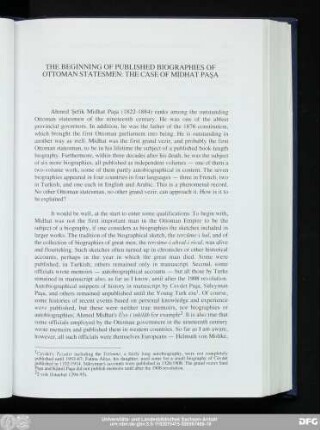 The Beginning Of Published Biographies Of Ottoman Statesmen: The Case Of Mıdhat Paşa