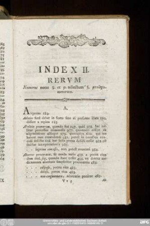 Index II. Rerum Numerus notat §. et p. adiectum §. prolegomenorum.