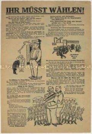 Illustrierter Sonderdruck der KPD zur Reichspräsidentenwahl 1925 (1. Wahlgang)
