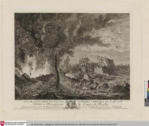 Vue de l'explosion du magasin a poudre d'Abbeville le 2.9bre.1773