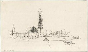 Gsaenger, Gustav; München - Bogenhausen; Ev. Kirche, Parkstadt III. - Perspektive