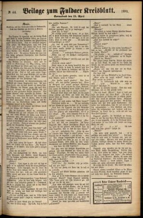 Zweite Ausgabe vom Samstag, den 15. April 1899.
