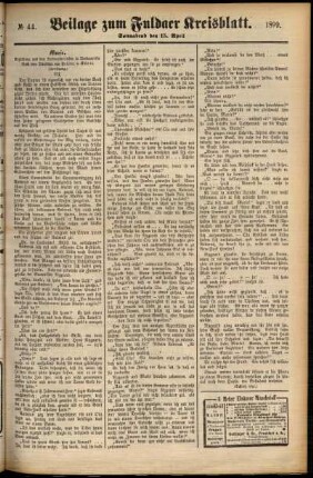 Zweite Ausgabe vom Samstag, den 15. April 1899.