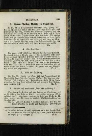 Antwort auf vorstehende "Bitte um Belehrung"