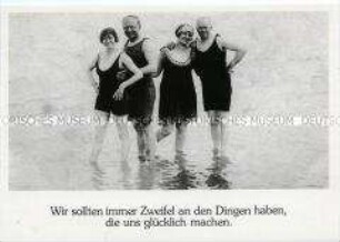 Postkarte mit historischem Foto und Spruch