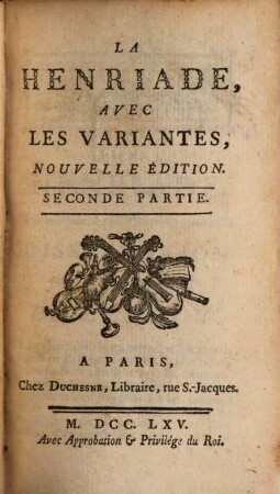 La Henriade : Avec les variantes, [1]